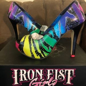 Iron Fist Girls Zebracorn Platform heels